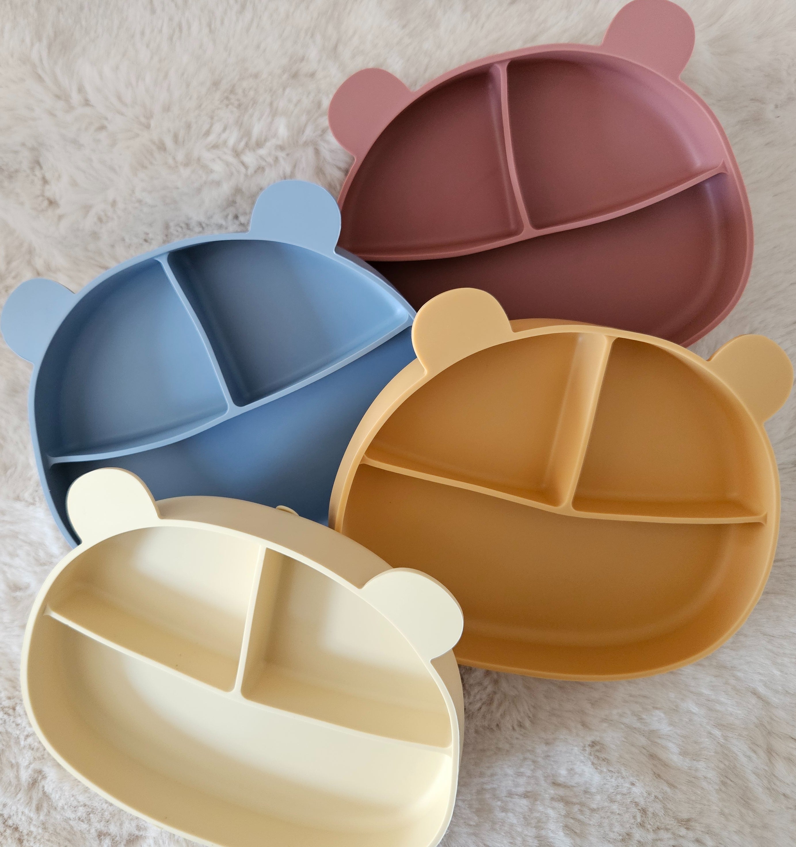 Assiette compartimentée en silicone, 4 mois et +, sans BPA
