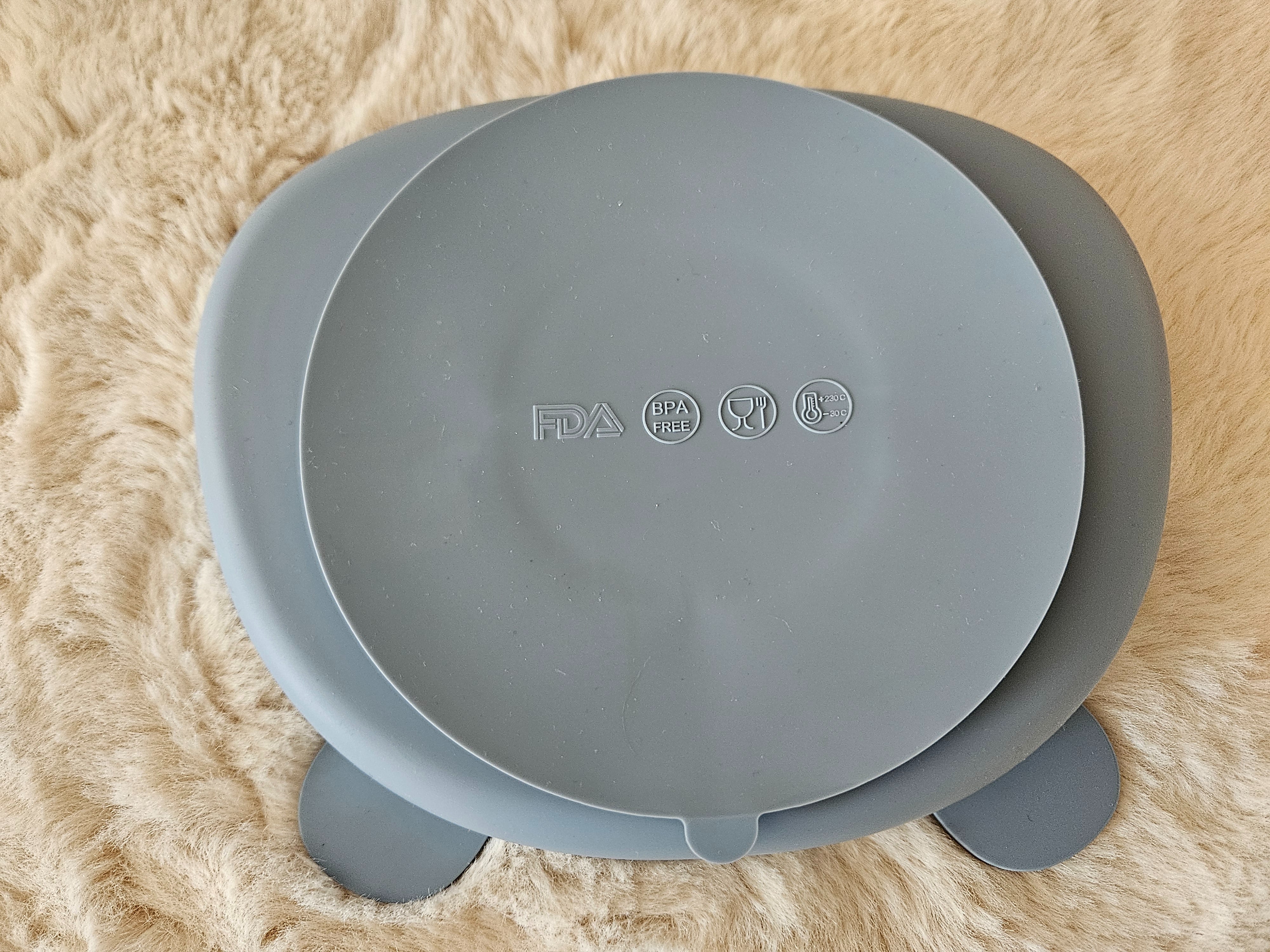 Assiette compartimentée en silicone, 4 mois et +, sans BPA