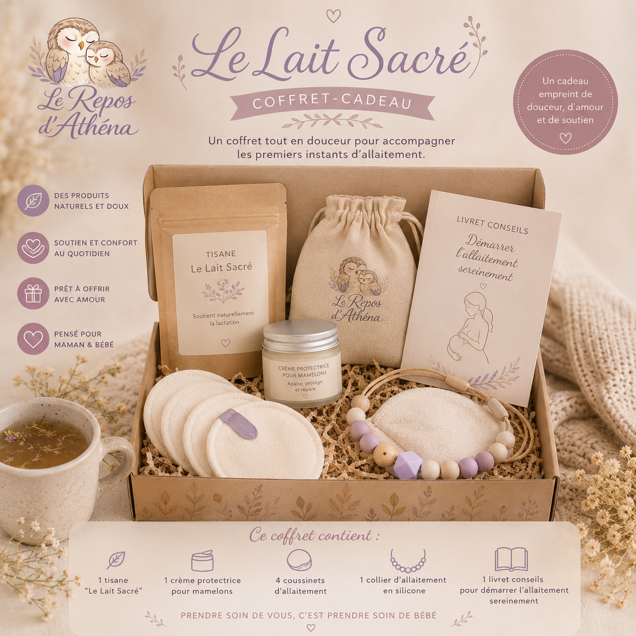 Coffret-cadeau allaitement "Le Lait Sacré"
