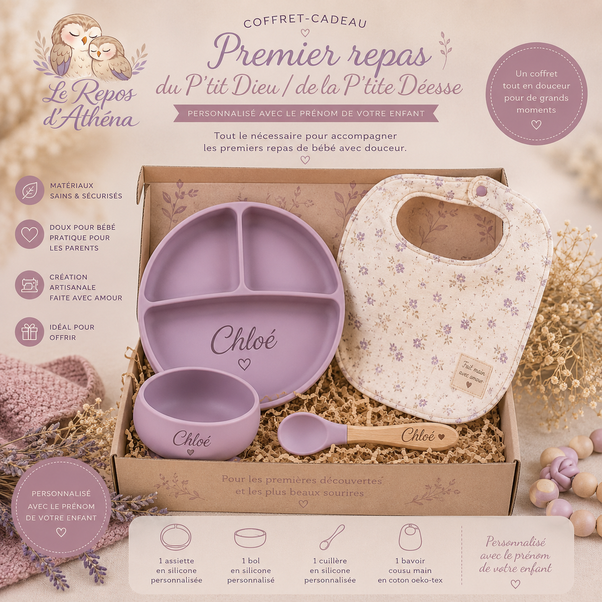 Coffret-cadeau "Premier Repas des P'tits Dieux"
