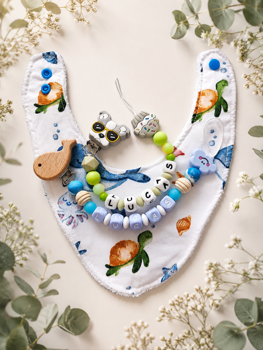 Coffret-cadeau naissance "Bienvenue P'tit Dieu/P'tite Déesse"