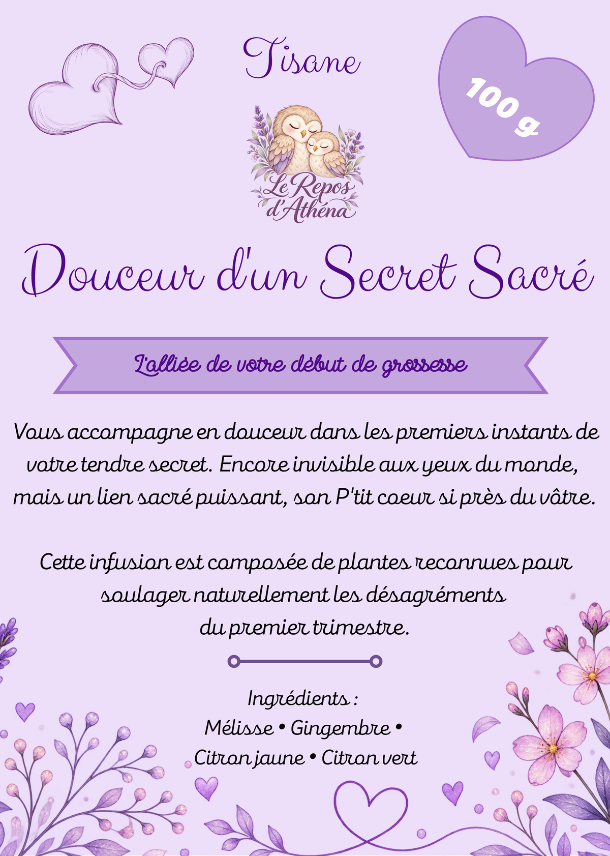 Tisane premier trimestre "Douceur d'un Secret Sacré"