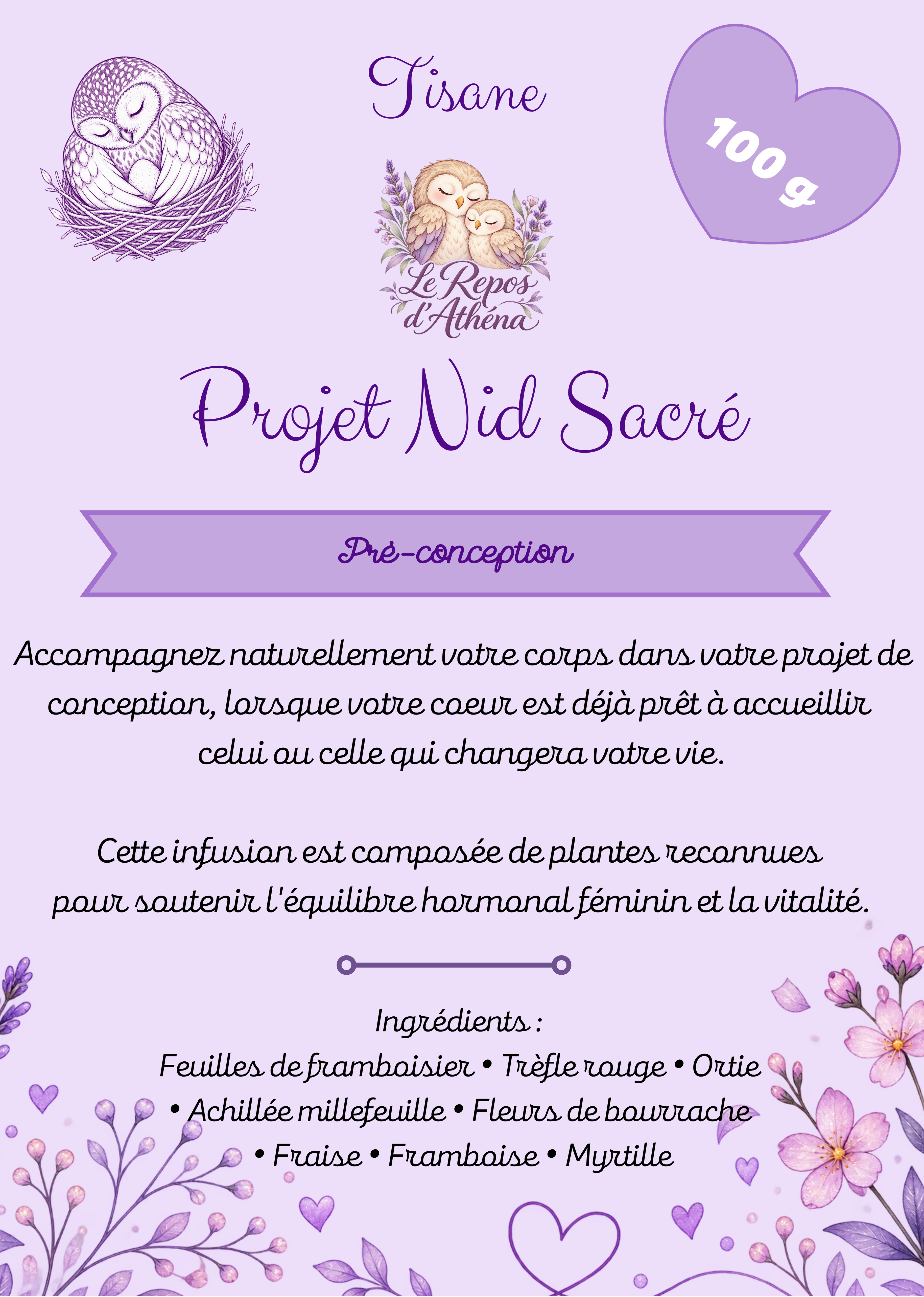 Tisane pré-conception "Projet Nid Sacré"