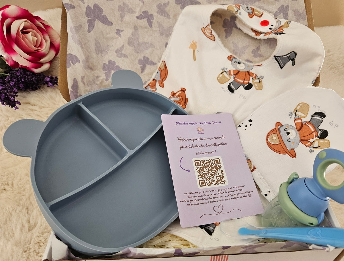 Coffret-cadeau "Premier Repas des P'tits Dieux"